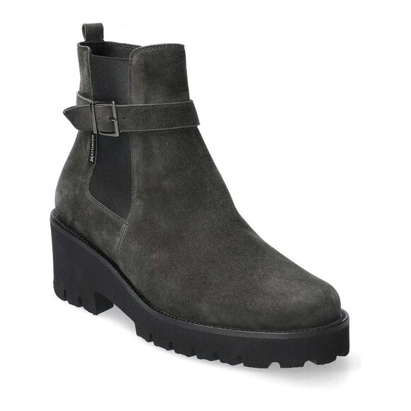 Mephisto Women's Fauve Wedge Boots Ankle Zip Bootie Carbon Velvet Suede Size 10 - Picture 1 of 7